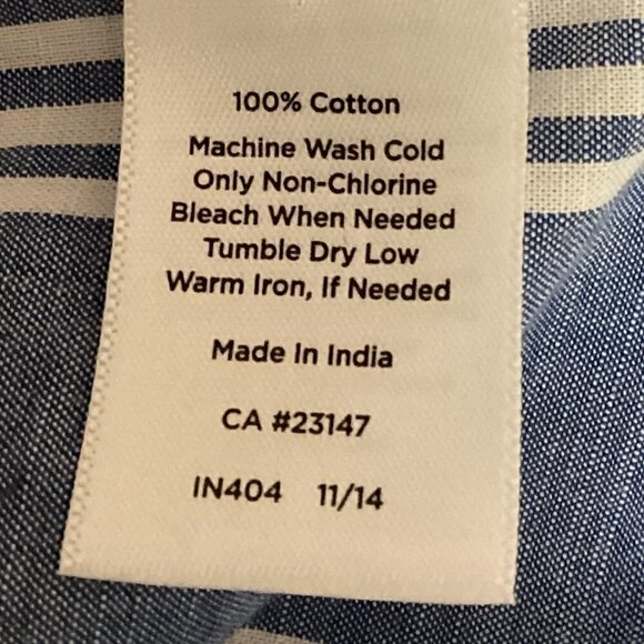 Talbots Striped 100% Cotton Roll-Tab Button-Down Shirt Sz 8  Blue #21i - Picture 7 of 7